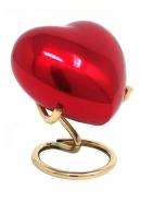 Classic Red Heart Keepsake Urn for Ashes, Memorial Heart Keepsake