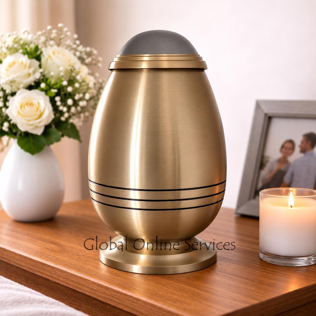 Classic Three Bands Bullet Model Big Cremation Urn