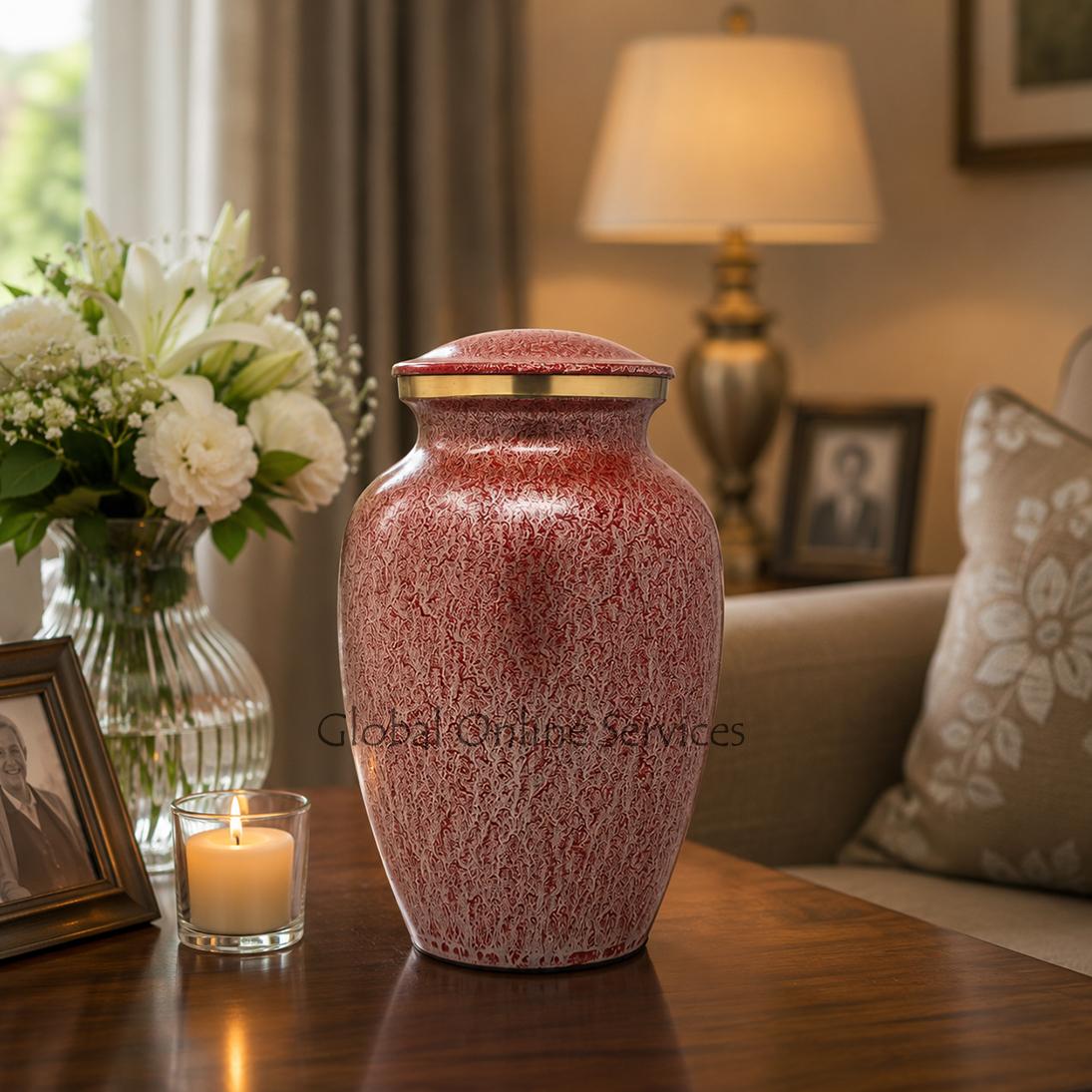 Classy Medium Brass Urn for Cremation  Ashes (Medium)