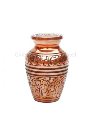 Copper Finish Hand Engraved Keepsake Urn