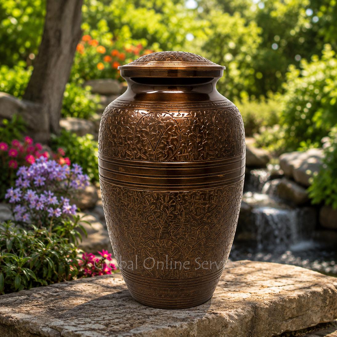 Creeping Leaves Adult Urn for Human Ashes (Large)