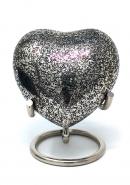 Cremation Urns Brass Funeral Urn Ashes, Glenwood Small Heart Keepsake Urn with Stand (Black)