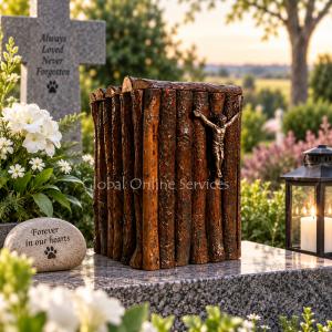 Cross Christ Urn For Human Ashes, Wood(MDF) Cremation Urns Ashes
