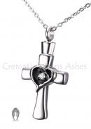 Cross and Heart Jewellery Keepsake Pendant for Cremation Ashes