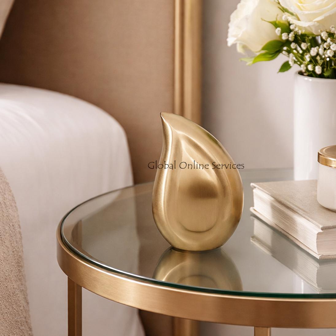 Doves Ascending Blue Teardrop Keepsake Urn – A Serene Tribute to Eternal Peace