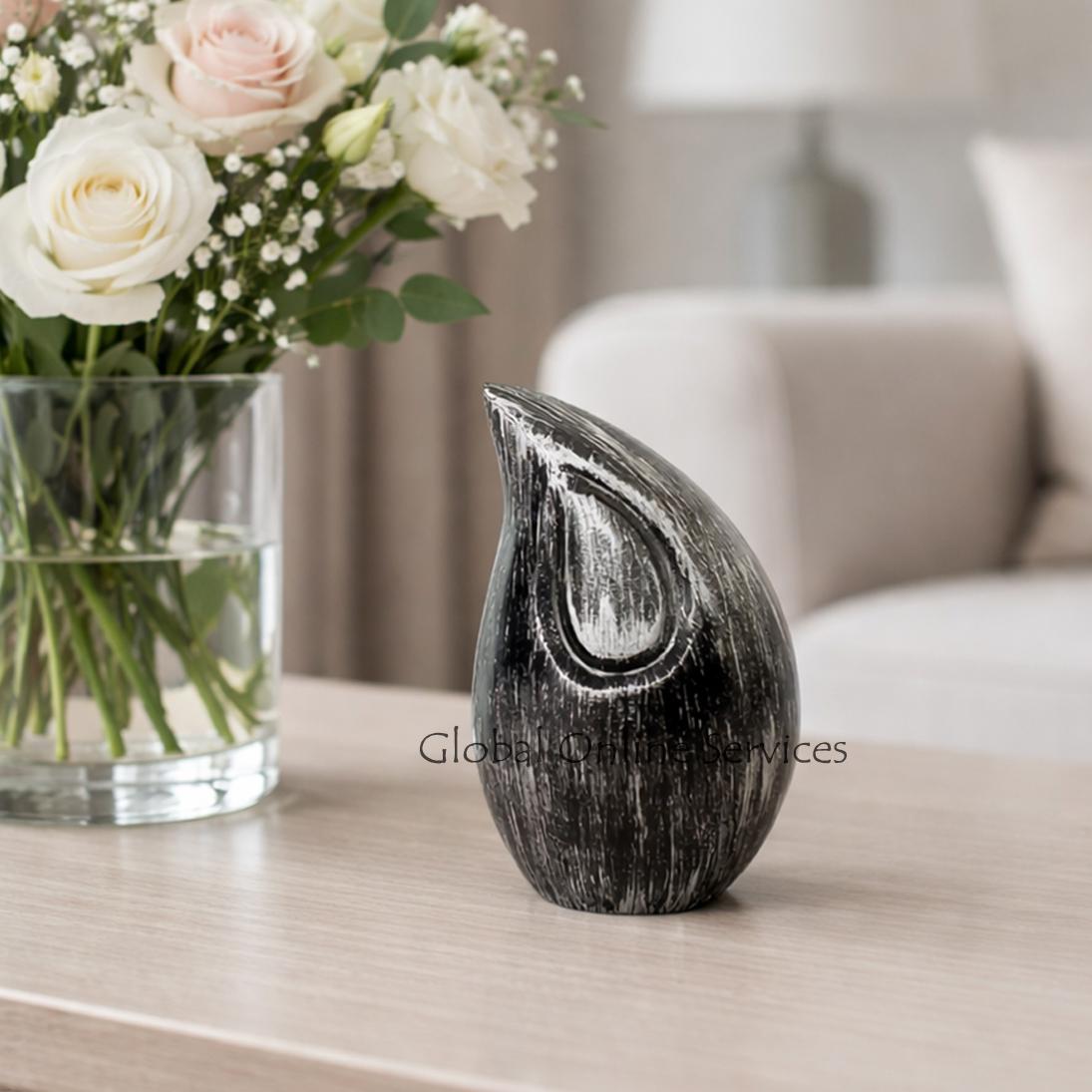 Eclipse Graphite Teardrop Keepsake Urn – A Refined Symbol of Love & Remembrance