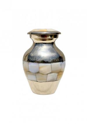 Elite Mother Of Pearl Small Keepsake Memorial Urn For Ashes UK