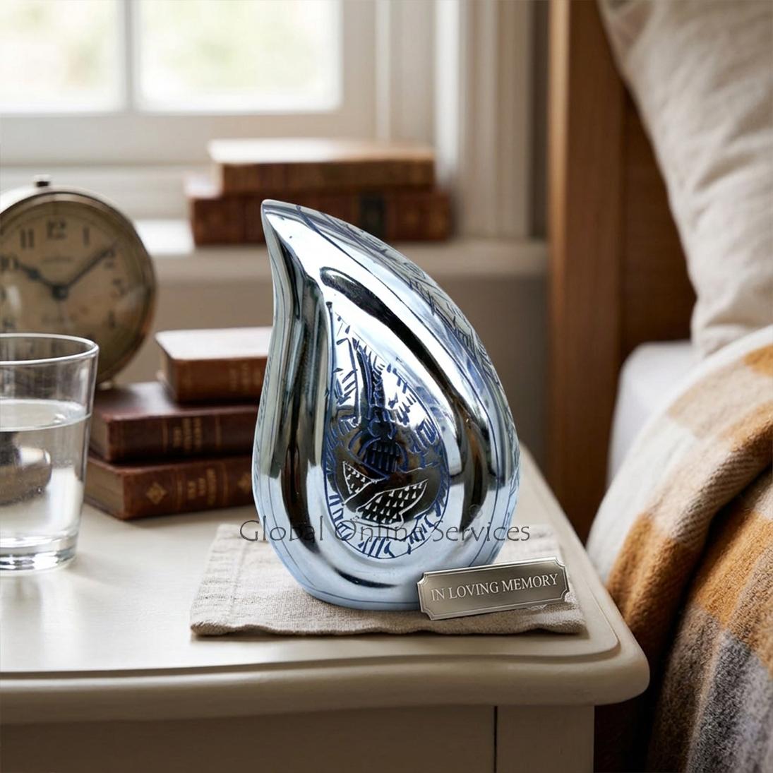 Eternal Flight Blue Teardrop Urn – A Symbol of Peace & Lasting Remembrance