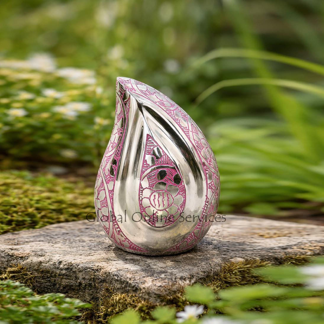 Eternal Grace Pink Teardrop Urn – A Tribute to Love & Transformation