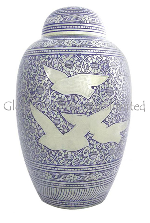 Extra Large Dome Top Going Home Doves Adult Urn for Ashes