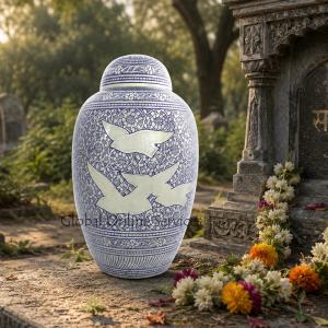 Extra Large Dome Top Going Home Doves Adult Urn for Ashes