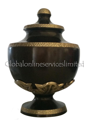Extra Large Matt Brown Adult Cremation Brass Urn for Human Ashes