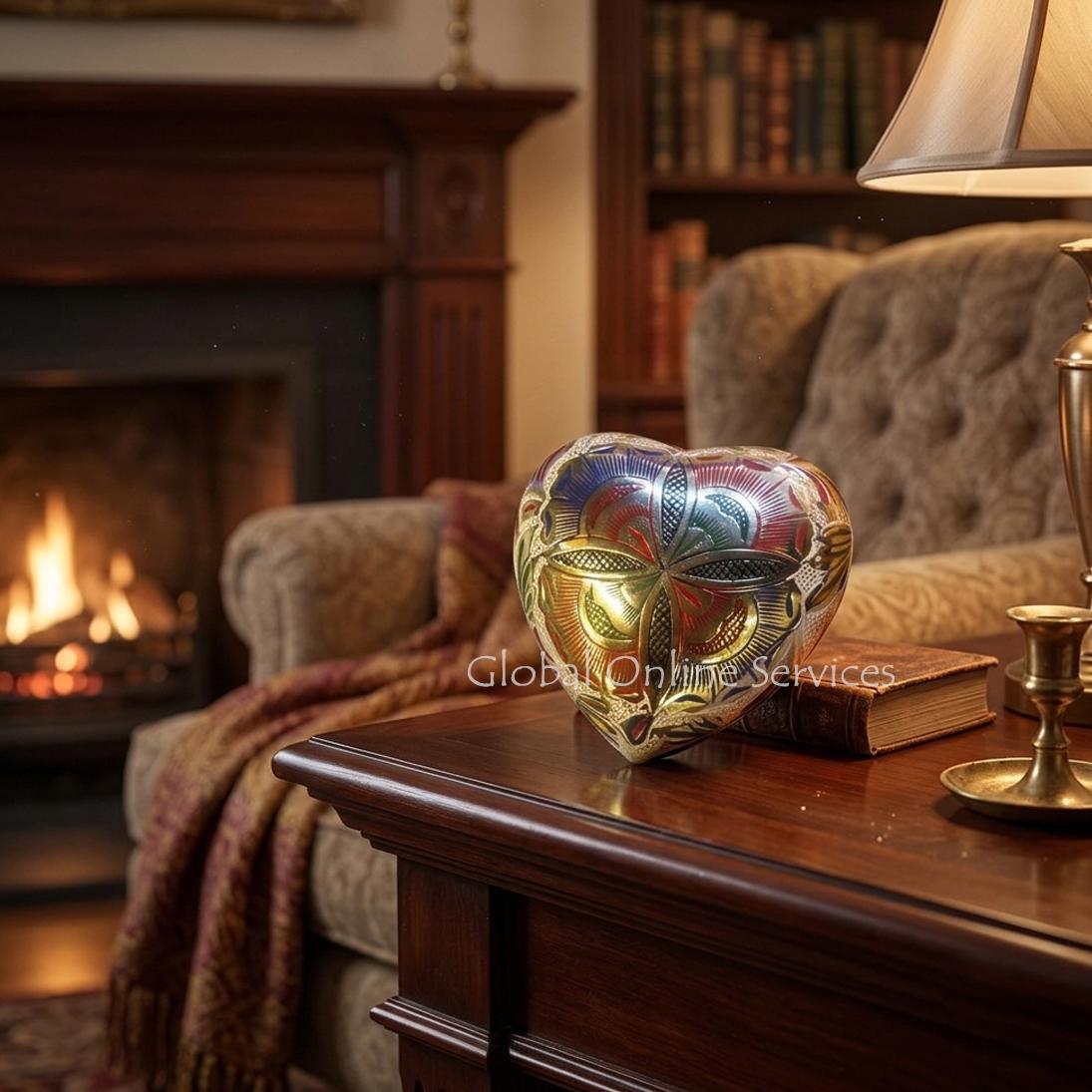 Farnham Floral Heart Keepsake Urn – A Timeless Tribute of Love and Remembrance