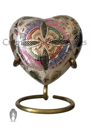 Farnham Floral Heart Keepsake Urn for Ashes