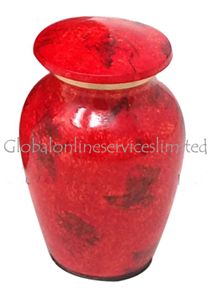 Fiery Mist Brass Keepsake Urns for Cremation Ashes. (Small)