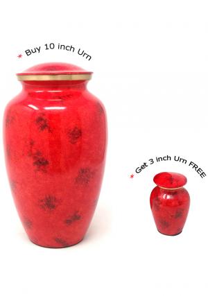 Fiery Mist Brass Large Cremation Urn for Ashes+ FREE Fiery Mist Brass Keepsake Urn (Large)