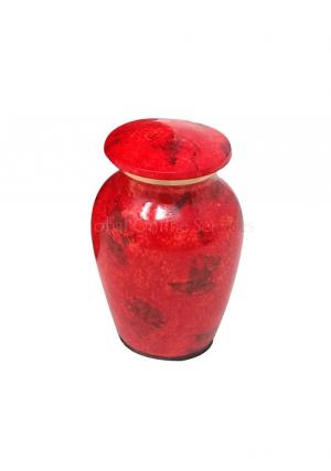 Fiery Red Mist Keepsake Urn – Elegant Mini Brass Memorial for Ashes