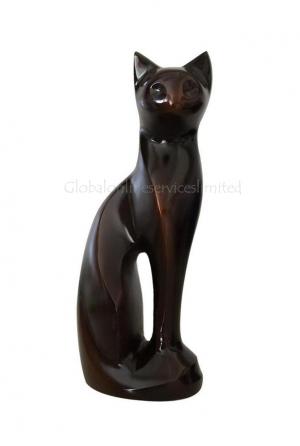Figurine Sitting Brown Cat Urn For funeral Ashes