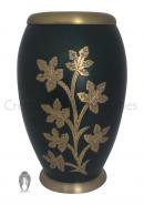 Flat Top Ivy Golden Leaves Adult Urn For Human Ashes