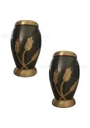 Pack Of Two Flat Top Monarch Wheat Keepsake Urn for Human Memorial Ashes