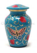 Floral Butterfly Brass Keepsake Urn for Cremation Ashes 
