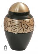Floral Etched Small Keepsake Brass Cremation Urn for Ashes