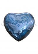 Flying Doves Blue Heart Keepsake Small Container for Funeral Ashes