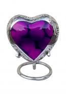 Funeral Leaf Urns, Mystic Purple Small Heart Keepsake Urn for Human Ashes (Purple)