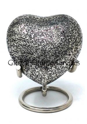 Glenwood Black Heart Keepsake 6 Inch Urn With Stand For Ashes