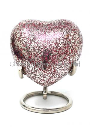 Glenwood Red Small Heart Keepsake Urn with Stand (Red)