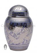 Going Home Dome Top Blue Doves Small Keepsake Urn for Funeral Ashes