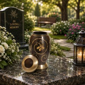 Golden Creeper Little Keepsake Memorial Urn for Human Ashes