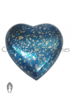 Grecian Blue Heart Keepsake Memorial Cremation Urn UK