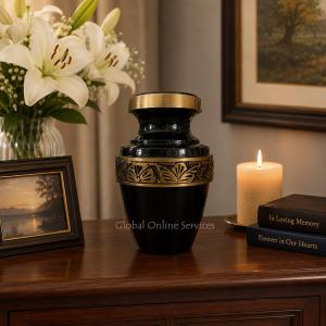 Grecian Rustic Flower Band Pewter Keepsake Cremation Urn for Human Ashes