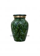 Green Marble Keepsake Urn – Handcrafted Mini Brass Memorial for Ashes