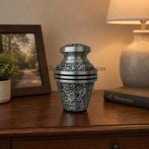 Harlow Black Cremation Keepsake Urn for Funeral Ashes, Small Brass