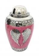 Heavenly Angel Wings Fly With The Wind Design Large Adult Human Memorial Urn For Ashes (Pink)