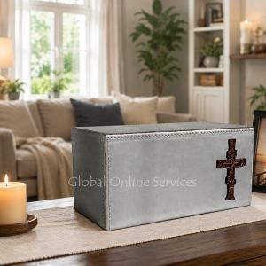 Iron Cremation Urns Ashes, Cross Christ Urn For Human Ashes