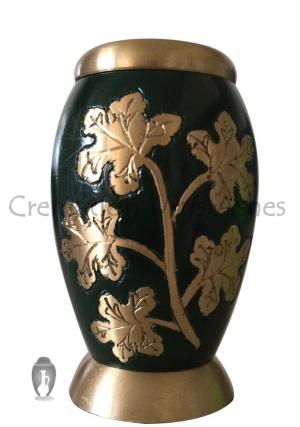 Ivy Leaves Green Color Small Keepsake Urn for Human Cremation Ashes