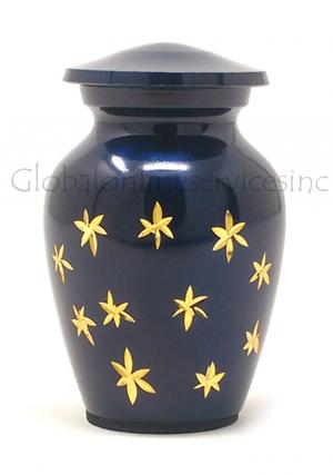 Keepsake (Blue With Silver Stars) Funeral Human Urn for Cremation Ashes  