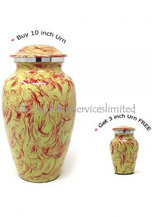 Large Aluminium Cremation Urn for Human Ashes+ FREE Aluminium Keepsake Urn (Large)