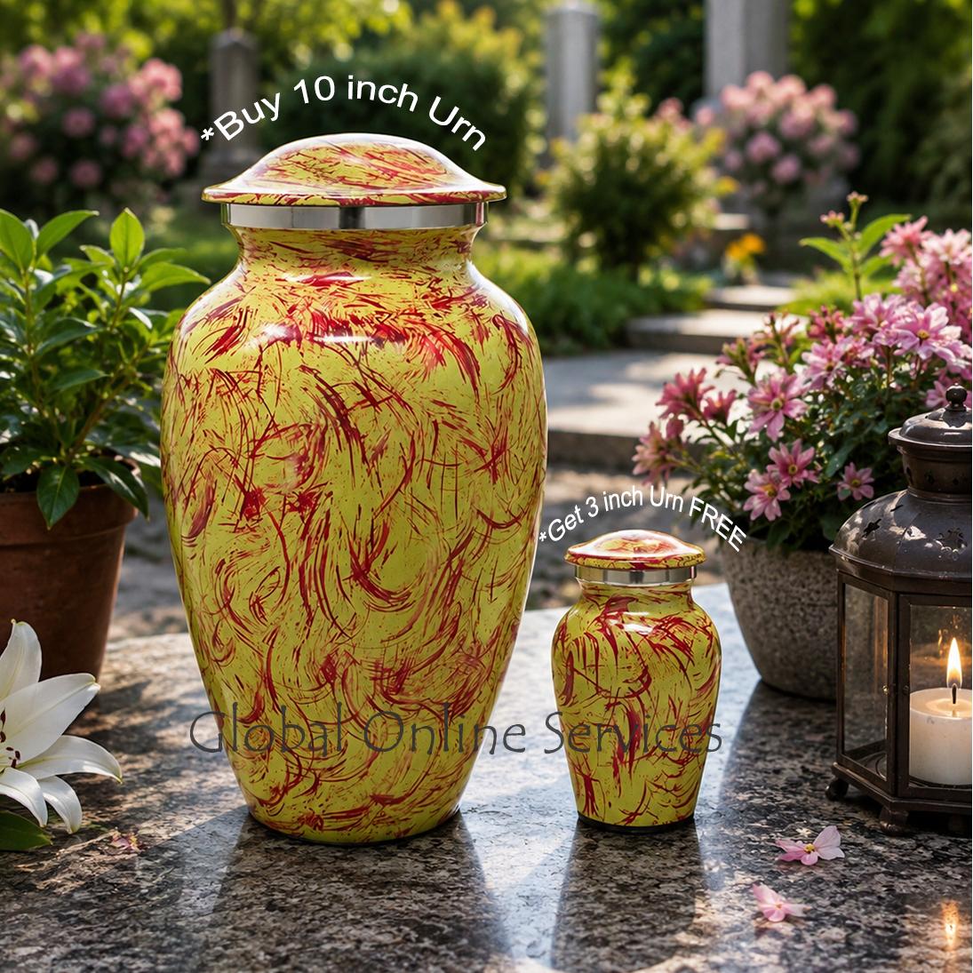 Large Aluminium Cremation Urn for Human Ashes+ FREE Aluminium Keepsake Urn (Large)