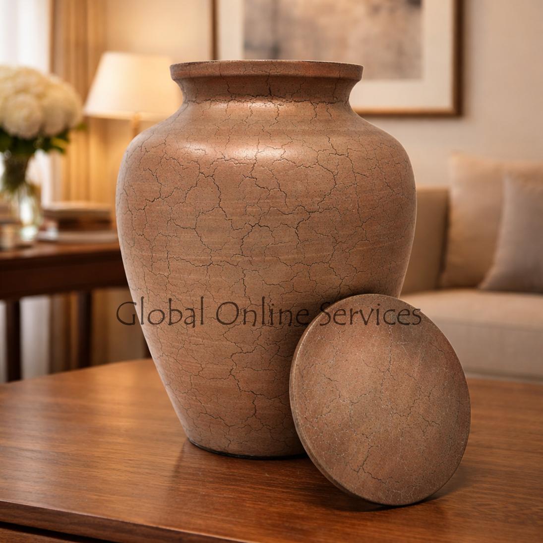 Large Antique Brass Cremation Urn for Ashes