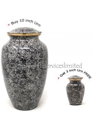 Large Ashes Container Adult Funeral Urn+ FREE Brass Keepsake Ashes Container Urn (Large)