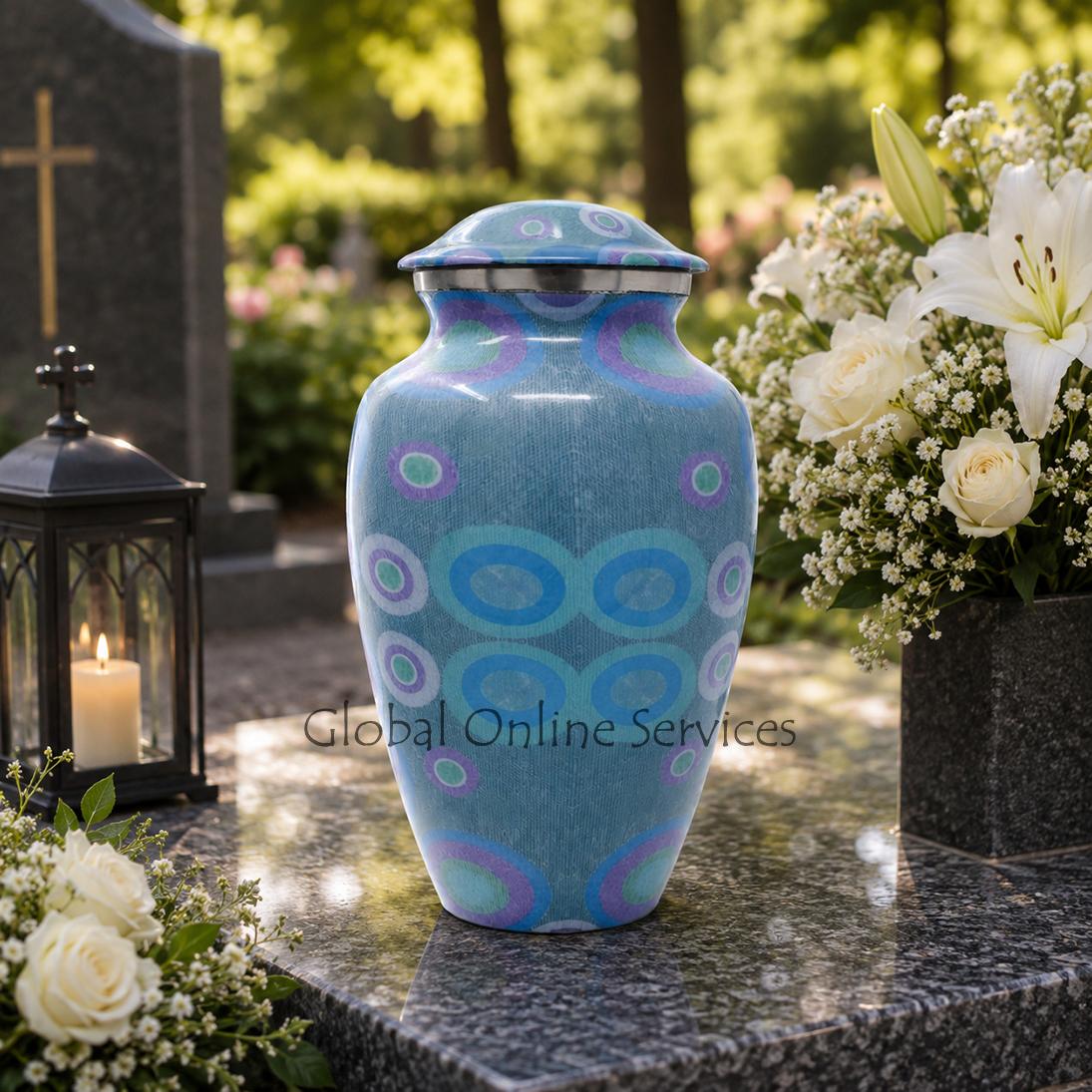 Large Beautiful Aluminum Urn for Funeral Human Ashes