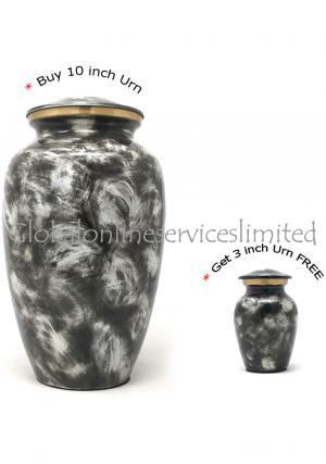 Large Brass Adult Cremation Urns for Ashes+ FREE Brass Keepsake Urn (Large)