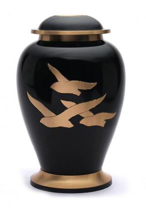 Large Going Home Black Adult Memorial Urn for Human Ashes