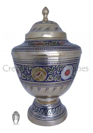 Large Gorgeous Floral Bands Adult Urn For Human Ashes