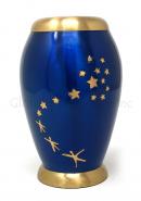 Flat Top Floral Adult Majestic Blue Star Funeral Ashes for Human.
