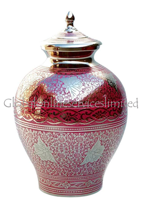 Large Portland Pink Silver Butterfly Cremation Urns